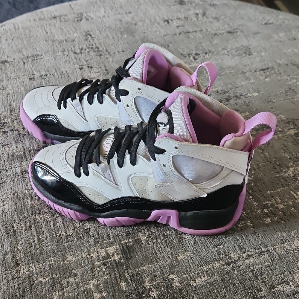 Jordan Kids Sneakers - White, Black, and Pink